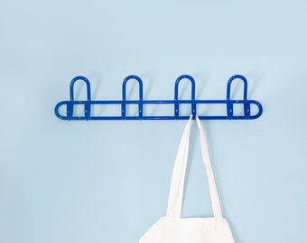 Original School Vintage Cobalt Metal Coat Rack, 1990s