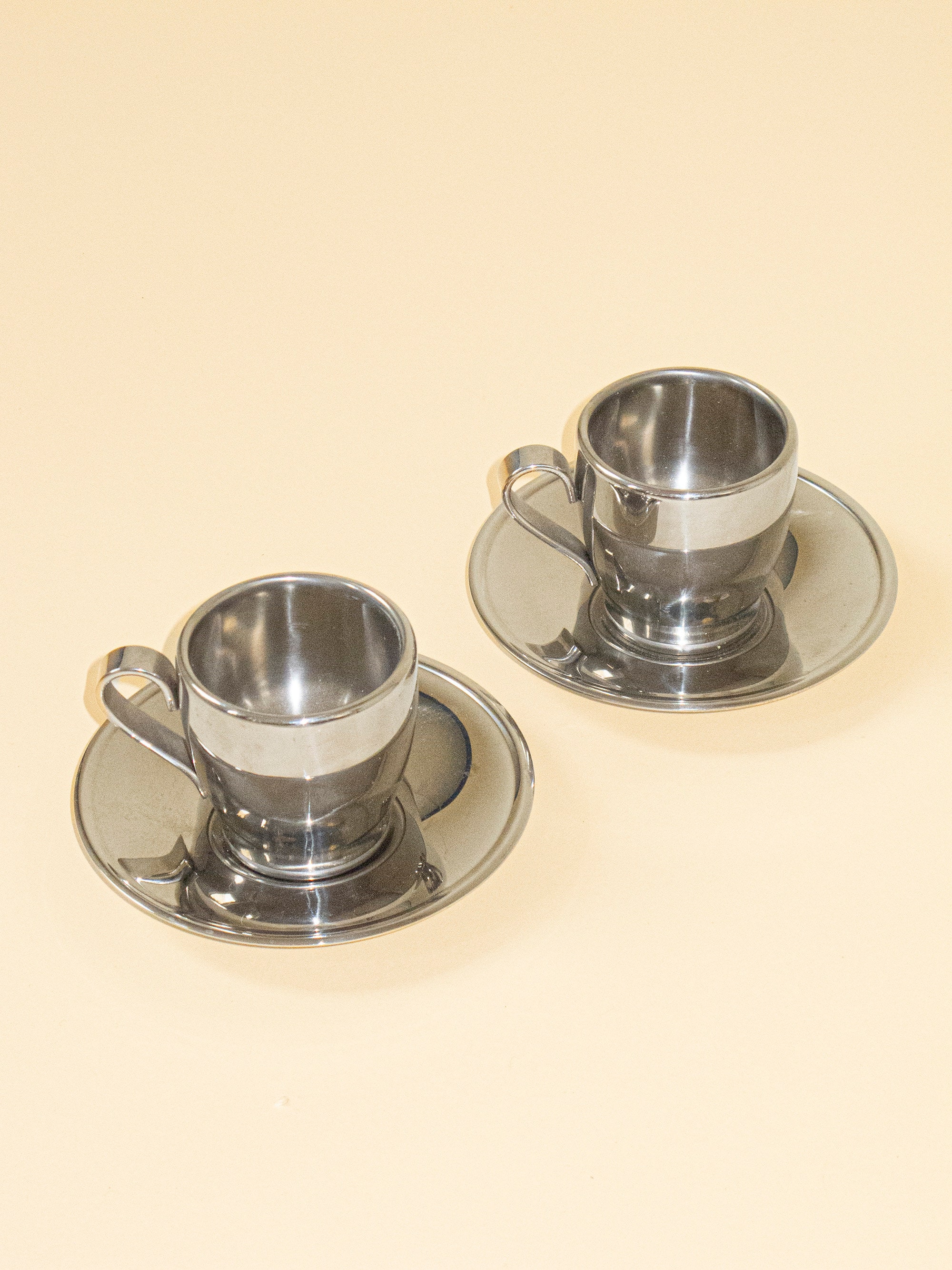 VEMI Inox Brass Espresso Cups Set of 4, Vintage Italian Stainless Steel and  Brass Demitasse Cups and Saucers, 2.25 -  Denmark