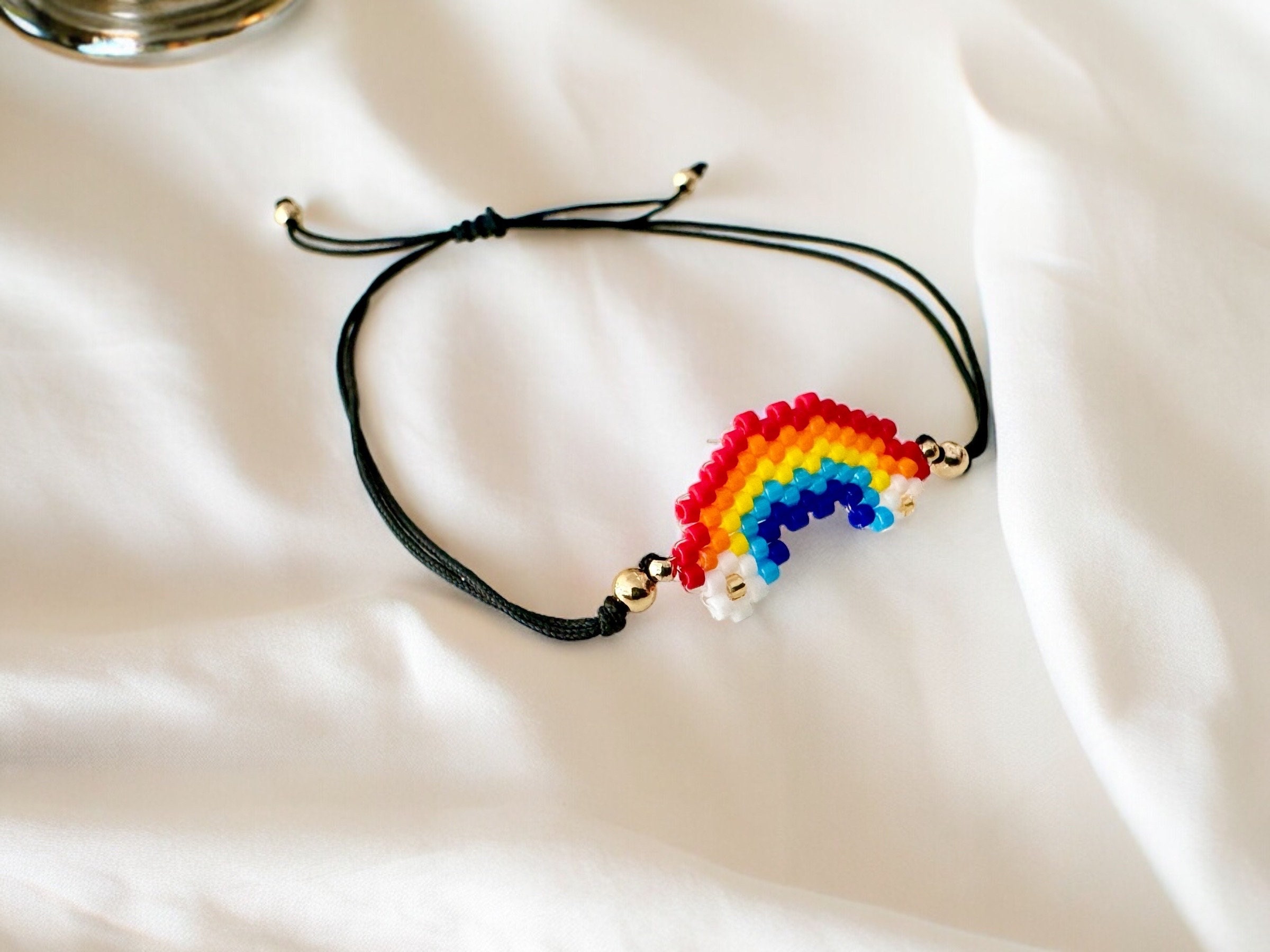 Rainbow Miyuki Beaded Bracelet | Adjustable Beadloom Bracelet - Etsy