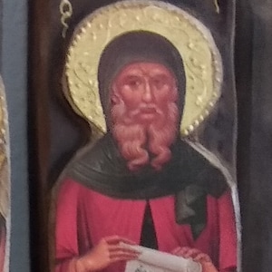 Saint Antonios Icons (X§1)- Orthodox Greek Byzantine Handmade Icons on Natural Wood - Mount Athos High Quality