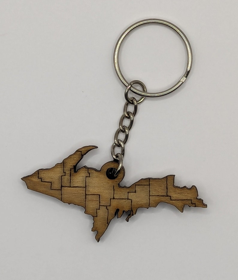 Handmade Wood Michigan Keychains Etsy