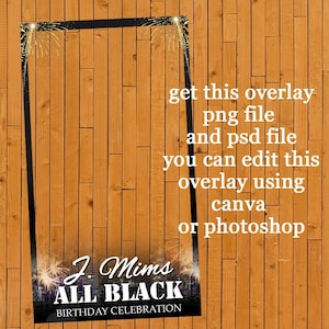All Black Party 360 overlay  1072x1920 Photobooth Filter Template | Overlay for Touchpix, Dzentech, etc