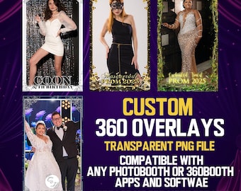 Custom 360 Overlay Photobooth Template for touchpix, chacktok, dzentech, revospin, salsa, snappic etc