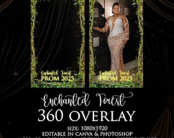 Fotomatón de 360 grados con temática de bosque encantado para graduación