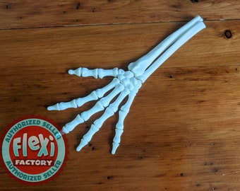 Flexi Factory Skeleton Hand - Articulated 3D Printed Halloween Ornament