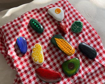 Mud Kitchen Food Painted Rocks