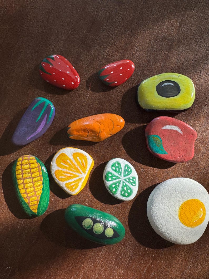 Mud Kitchen Food Painted Rocks - Etsy