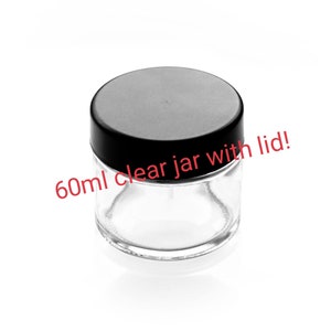 10/20 Clear 60ml/3.5g glass jar with child resistant lid
