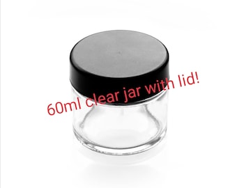 10/20 Clear 60ml/3.5g glass jar with child resistant lid