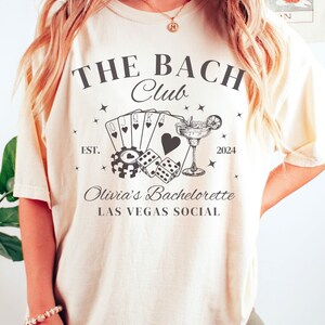 Las Vegas Bachelorette Comfort Colors Shirt Personalized Name and Year Retro Casino Bach Tee Dice Custom Wedding Shirt Vegas Bach Club Shirt