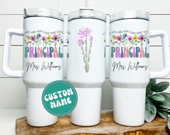 Principal Tumbler Personalized Principal 40oz Tumbler with Handle Gifts for Principal Appreciation Gifts Principal Travel Mug Principal Cup
