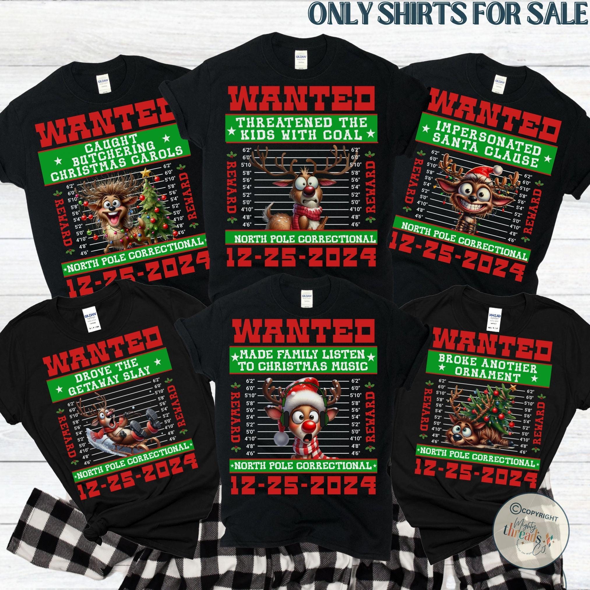 Family Christmas Pajamas, Matching Holiday Pajamas for Family, Christmas PJs, Family Christmas Shirts, Reindeer North Pole Correctional