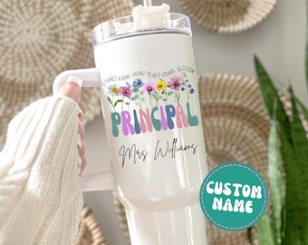 Principal Tumbler Personalized Principal 40oz Tumbler with Handle Gifts for Principal Appreciation Gifts Principal Travel Mug Principal Cup