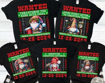 Family Christmas Pajamas, Matching Holiday Pajamas for Family, Family Christmas Shirts, Reindeer North Pole Correctional, Family Xmas Gnome