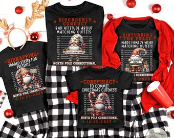 Family Christmas Gnome Pajamas, Matching Holiday Pajamas for Family, Christmas PJs, Family Christmas Shirts, Funny Christmas Gnome Tee's