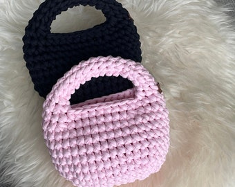 Crochet Mini Bag, Handmade Knit Purse, Small Crochet Handbag, Cute Mini Tote Bag, Kawaii Purse, Aesthetic Gift for Women