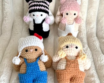 Sanrio Inspired Crochet Bunny Keychain, Kawaii Character Bunny, Handmade Mini Plushie, Cute Bunny Gift, Bag Charm, Keyring