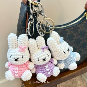 Crochet Miffy Keychain: Handmade Amigurumi Bunny Bag Charm