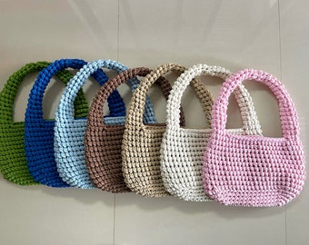 Crochet Medium Shoulder Bag, Handmade Boho Purse, Everyday Tote, Casual Knit Handbag, Gift for Her, Fashion Accessory