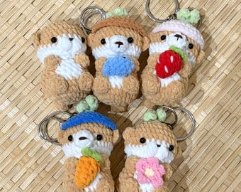 Crochet Otter Keychain, Plush Otter, Cute Animal Keychain, Handmade Crochet Gift, Kawaii Bag Charm, Otter Lover Gift