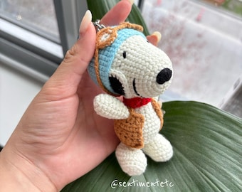 Handgemachter gehäkelter Welpe Schlüsselanhänger - süßer Amigurumi Taschenanhänger