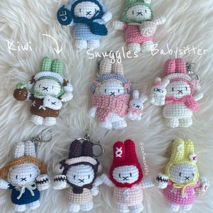 Crochet Bunny Miffy Lifestyle Keychain Bag Charm, Kawaii Bag Charm, Bunny Amigurumi, Handmade Gift for Her, For Him, Cute Bunny Accessory