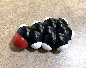 Cinnamaldehyde Space-Filling Molecular Model (3D printed in PLA and painted)