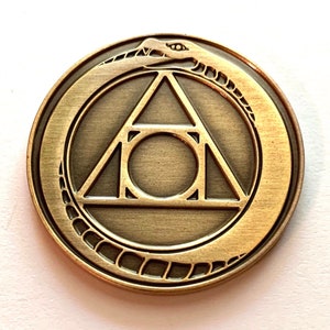 Alchemy Ouroboros Philosopher&#39;s Stone Coin (Antique Bronze Tone)