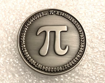Pi Constant Math Coin (Antique Silver Tone)