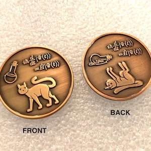 Schrodinger&#39;s Cat Coin (Antique Gold Tone)