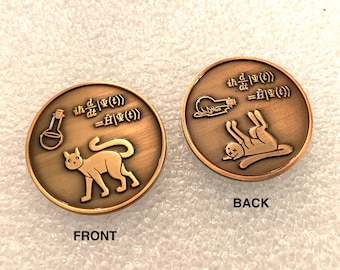 Schrodinger's Cat Coin (Antique Gold Tone)