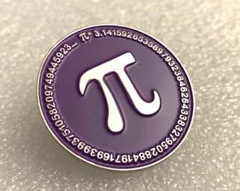 Pi Constant Math Lapel Pin- (Purple Enamel Color)