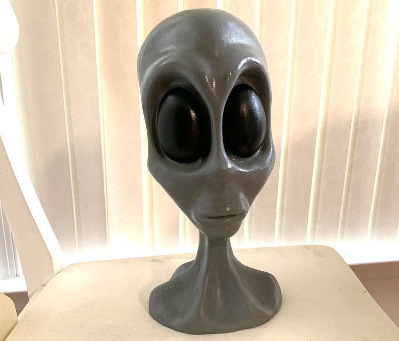 Gray Alien Head Model (3D Printed in PLA and Painted- Ideal for ...