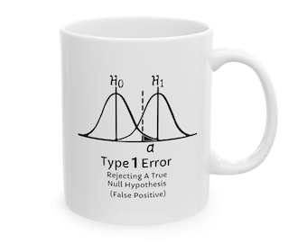 Type 1 & Type 2 Error Statistics Math 11 oz Ceramic Mug