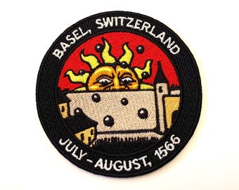 Celestial Phenomenon over Basel, Switzerland in 1566 Iron-On Patch