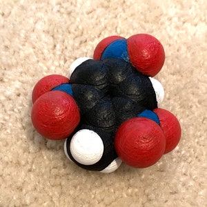 TNT (Trinitrotoluene) Space-Filling Molecular Model (3D printed in PLA and painted)