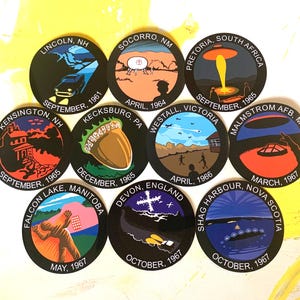 Estuches OVNI de los años 60 (juego de pegatinas de vinilo)