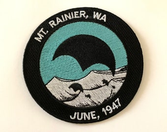 Mt. Rainier Kenneth Arnold UFO Sighting Iron-On Patch