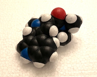 LSD Space-Filling Molecular Model (3D printed in PLA and painted)