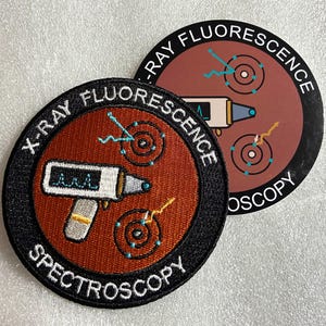 XRF Patch & Sticker Set, X-Ray Fluorescence Merit Badge, Iron-On Patch