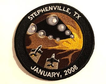 Stephenville, TX UFO Mass Sighting of 2008 Iron-On Patch