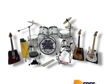 Guitarras en miniatura QUEEN batería miniatura escala 1/12 de accesorios figura de acción decoración del hogar