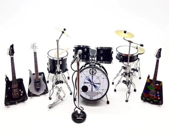 Batería y guitarras Dream Theater en miniatura, escala 1:12