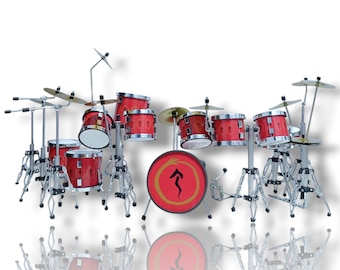 Kit de batería en miniatura artesanal NEILPEARTSS Adecuado para figuras de acción a escala 1:12 para regalo para mesa de exhibición