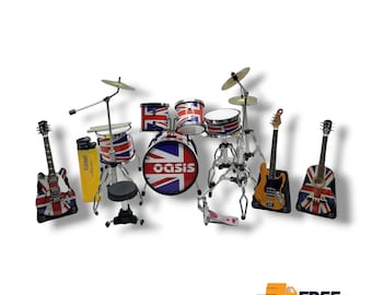 Guitarras en miniatura OASIS tambores en miniatura escala 1/12 de accesorios figura de acción decoración del hogar