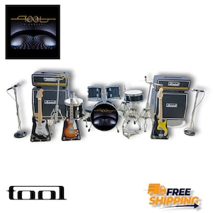 Miniature drum kits plus miniature guitar scale 1/12 models TOOLL for home decoration accesorie action figure 1:12