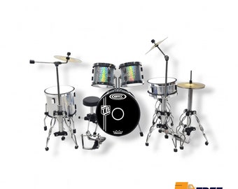 Batería en miniatura hecha a mano a escala 1/12: Accesorio para figura de acción