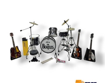 Miniature guitars THE BEATLESS miniature drums scale 1/12 from accesories action figure home decoration