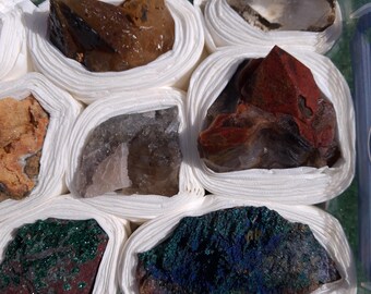 Moroccan Mineral Collection: Raw Red Quartz, Azurite, Malachite, Fluorite, Calcite, Brochantite, White Quartz (1.7kg)