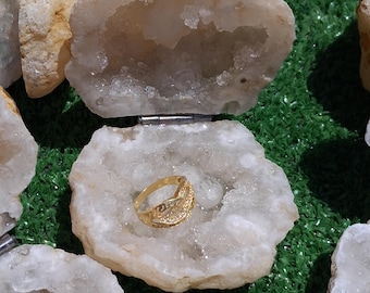 Set of 2 Natural Geode Ring Boxes, Engagement Ring Box, Wedding Gift, Engagement Gift, Jewelry Holder